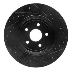 Jeep Grand Cherokee Brake Rotor (1) - Rear Left - R1 Concepts - Drilled & Slotted - Black - `06-`10